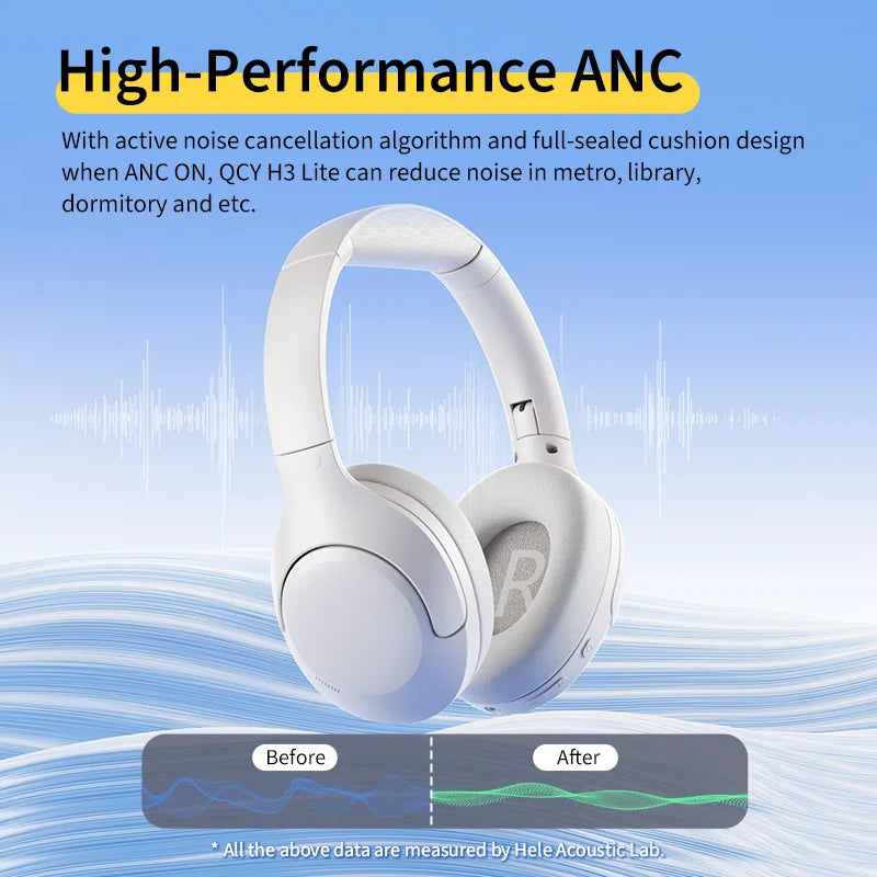 QCY H3 Lite ANC Wireless Headphones Bluetooth 5.3